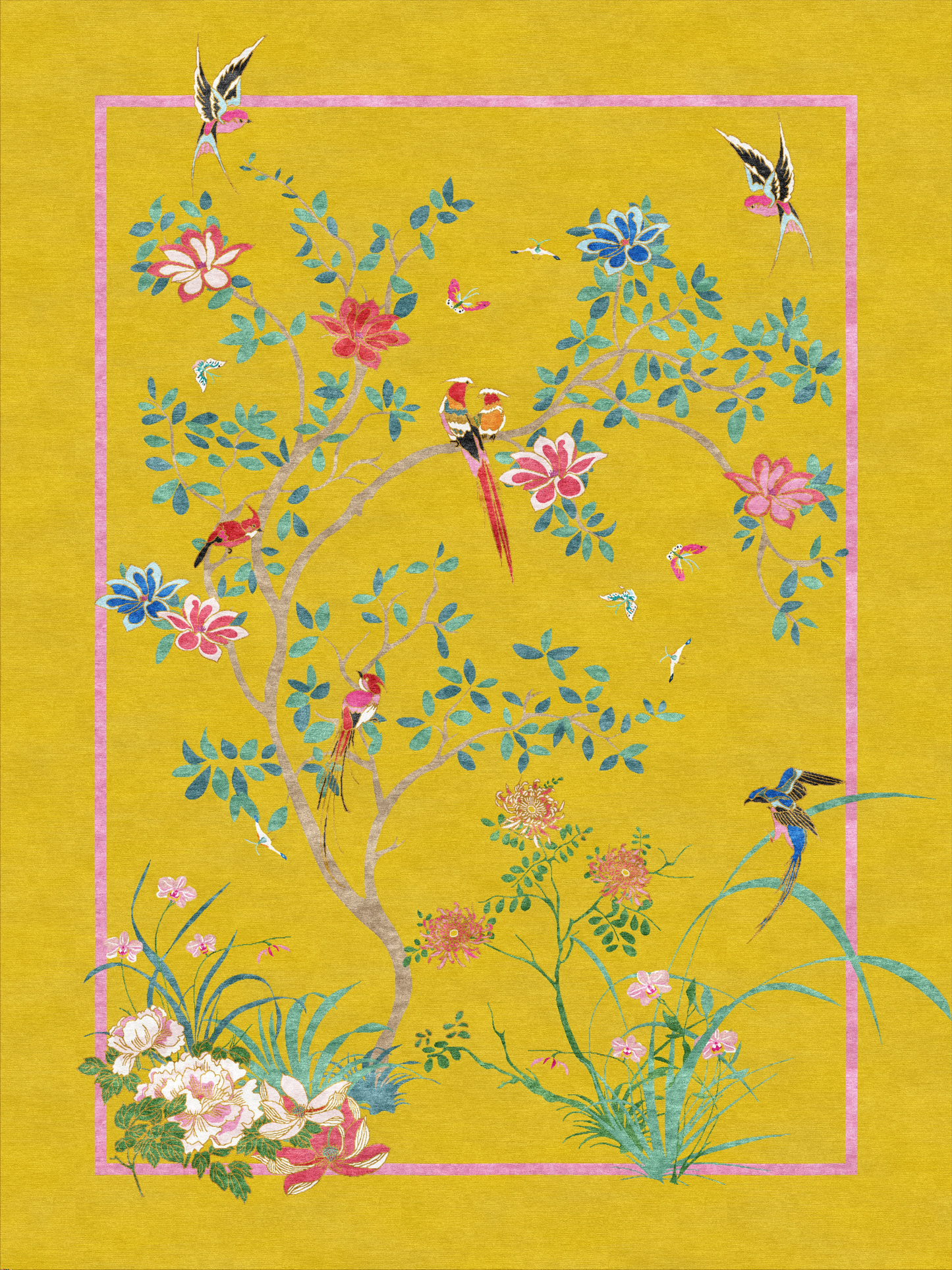 Birdsong Yellow - Hand Tufted Rug