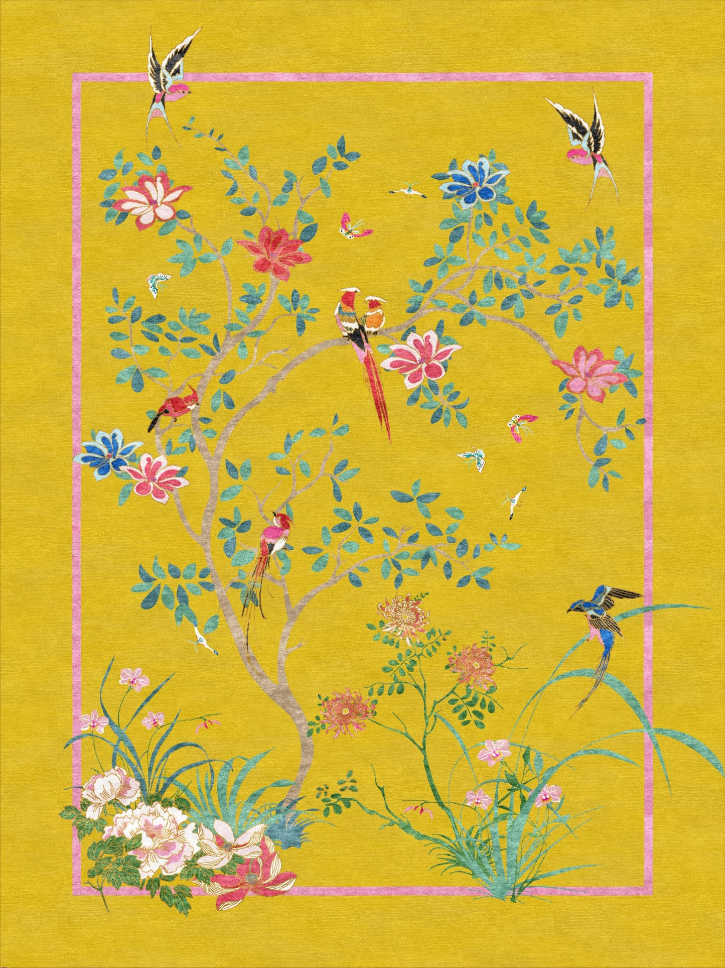 Birdsong Yellow - Hand Tufted Rug