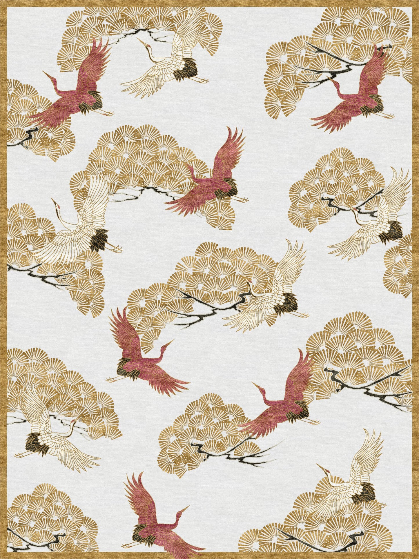 Cranes In Trees - Hand Tufted Rug