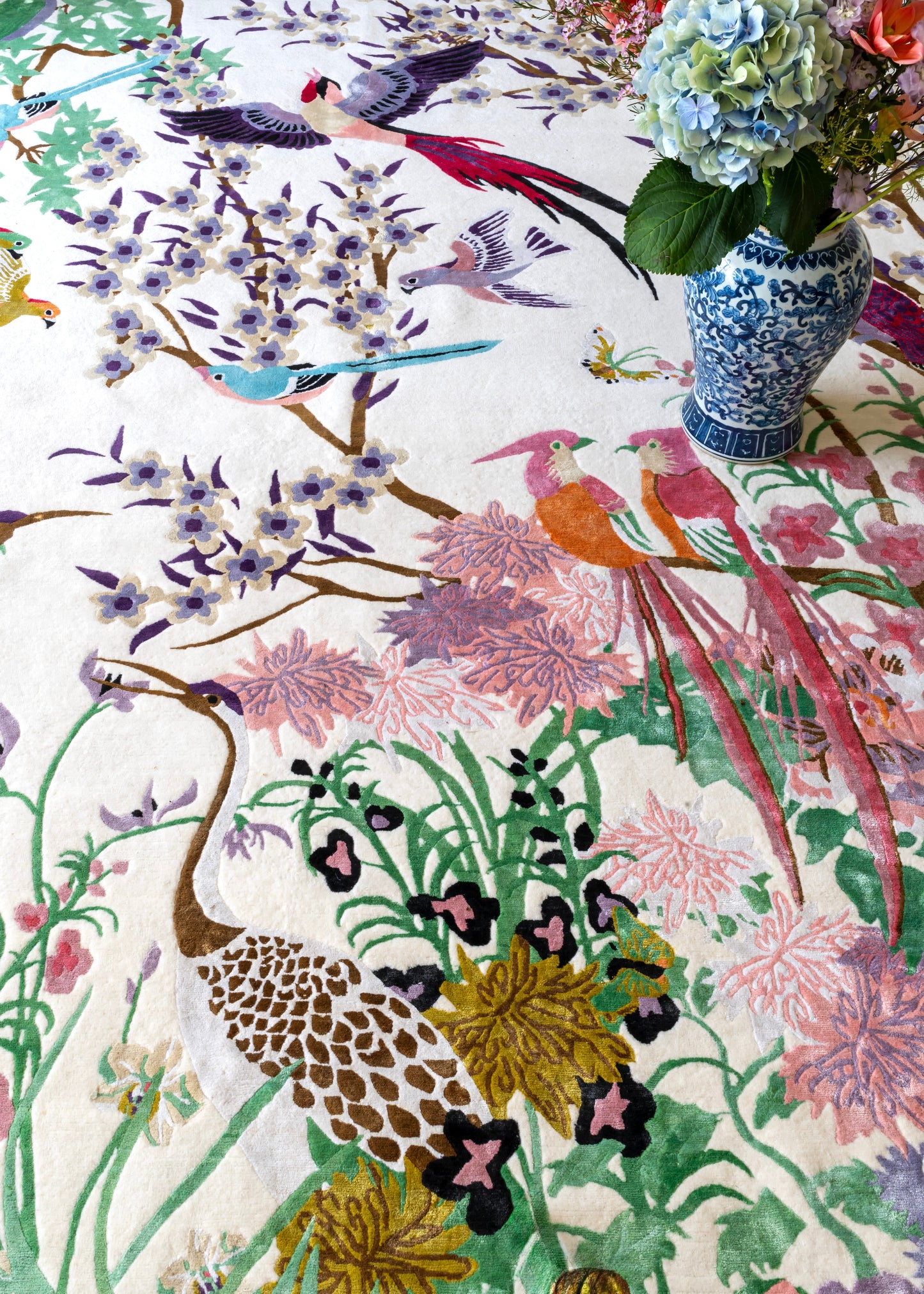 One Hundred Birds One Hundred Flowers - Hand Knotted Rug