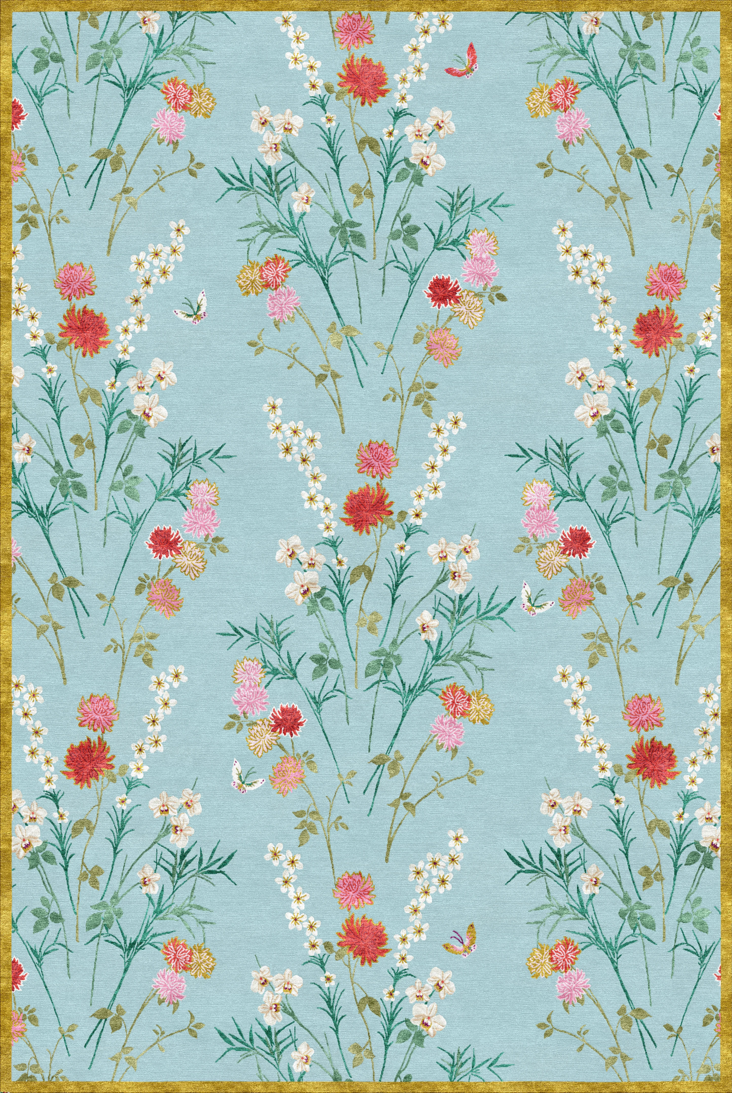 Flowers of Virtue Opal Blue - Hand Tufted Rug