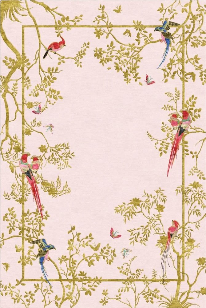 Jardin de Orient Pink & Gold - Hand Tufted Rug – Wendy Morrison Design