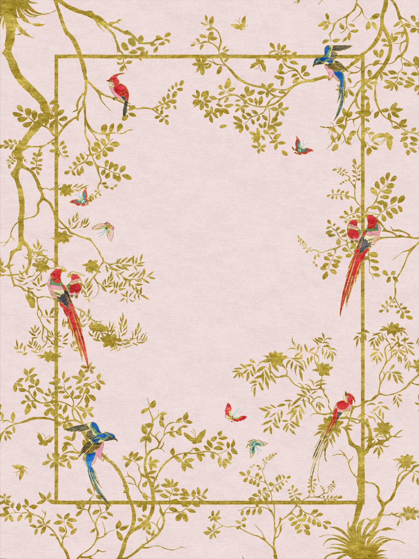 Jardin de Orient Pink & Gold - Hand Tufted Rug