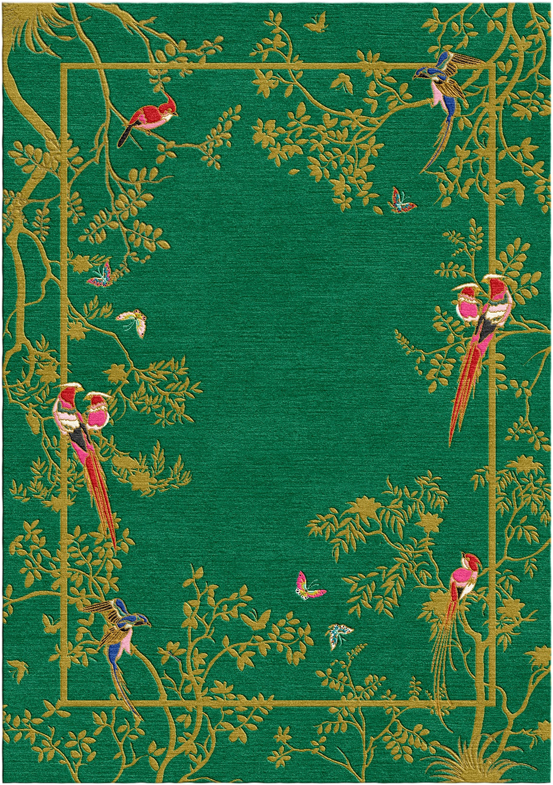 Jardin de Orient Green & Gold - Hand Tufted Rug