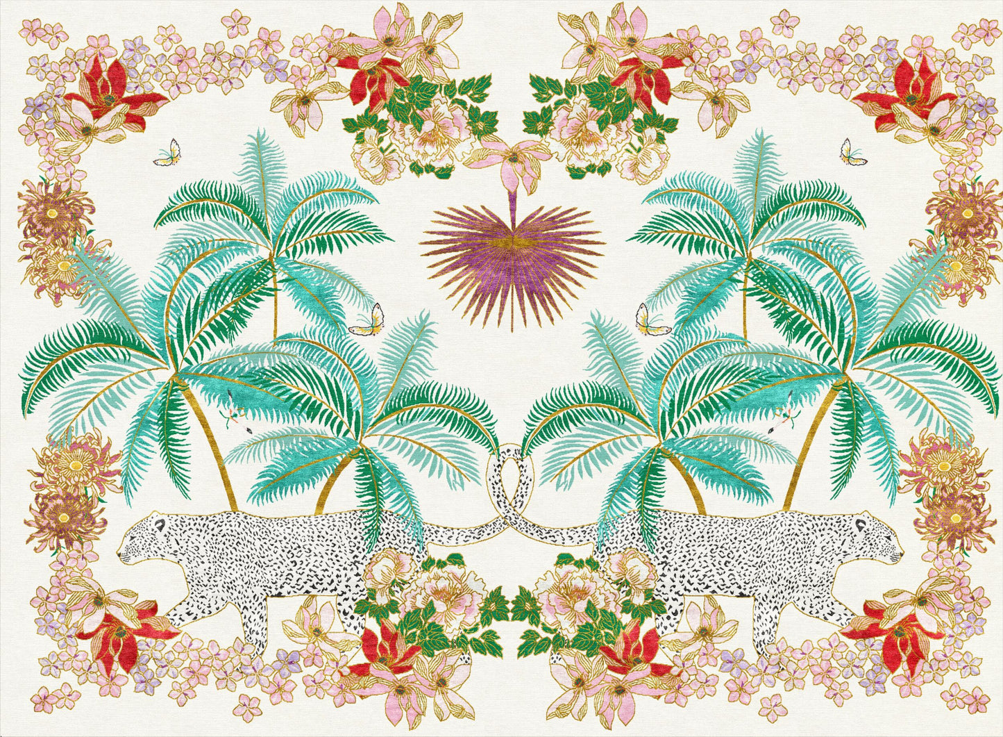 Leopard Palms Light - Hand Tufted Rug