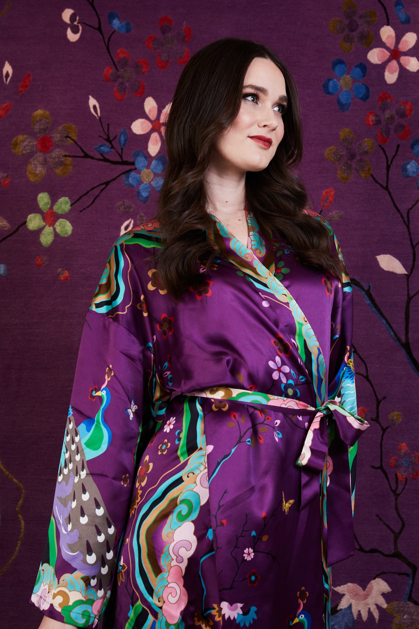 Kujaku Peacock Silk Kimono