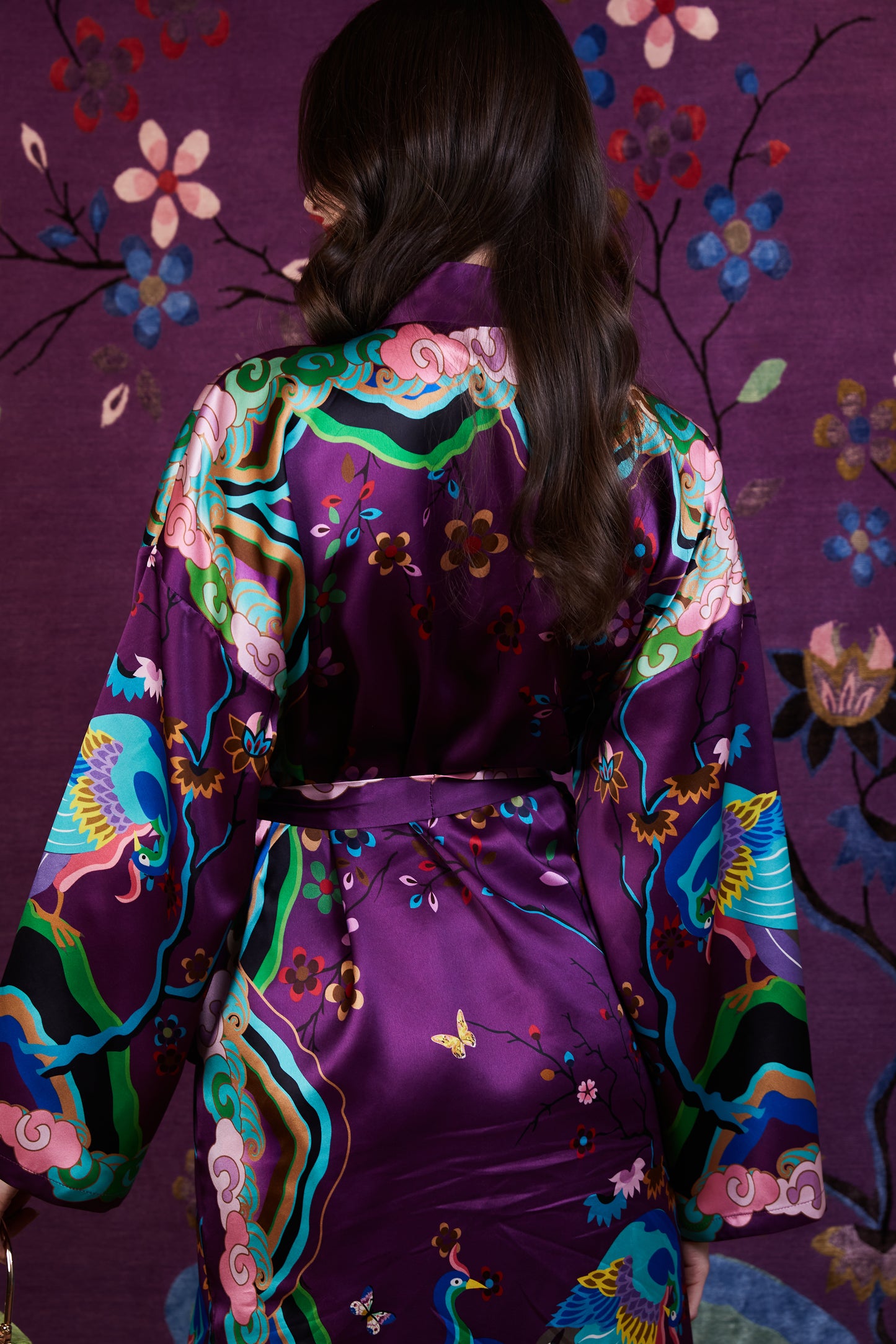 Kujaku Peacock Silk Kimono