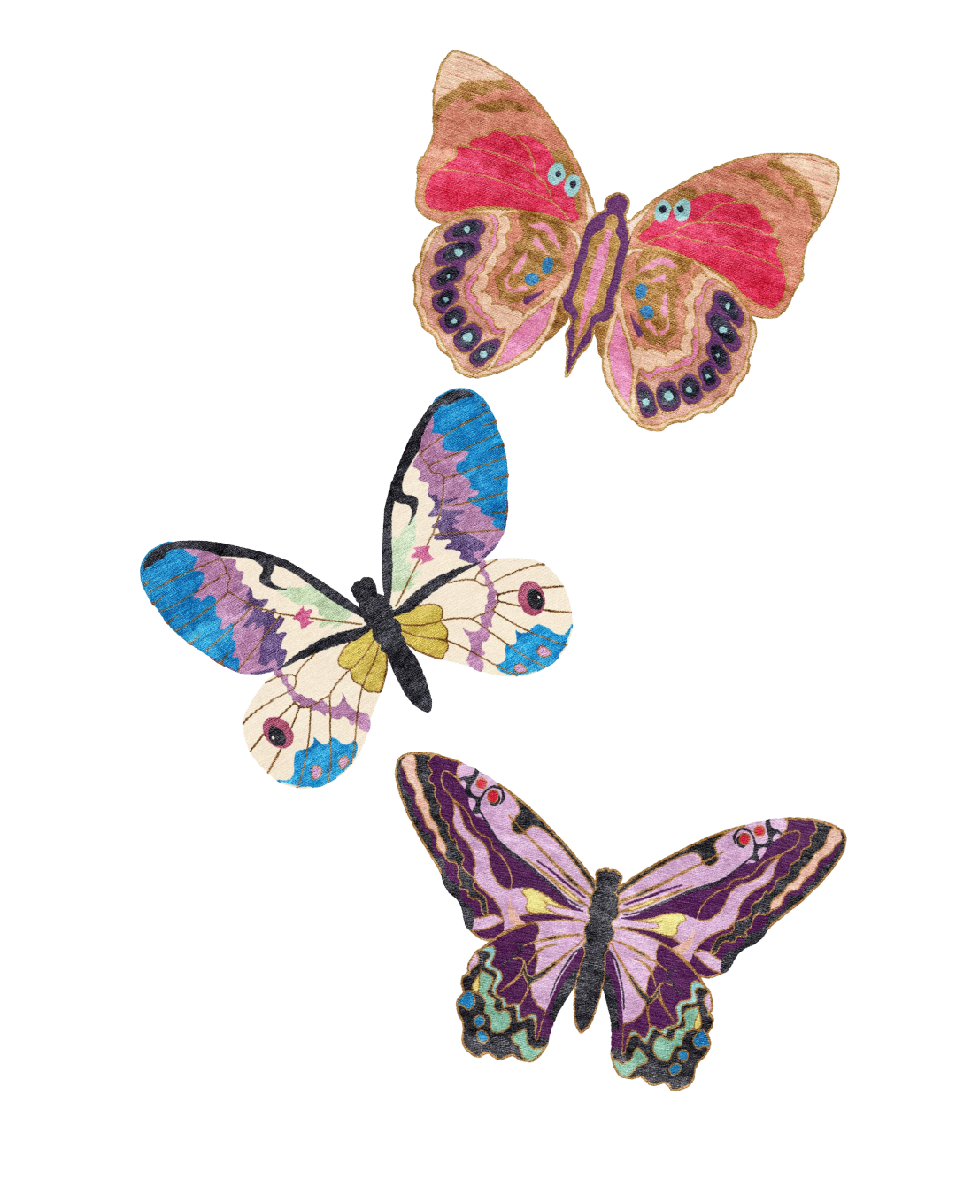 A Kaleidoscope of Papillons Part 2 Hand-Tufted Rugs