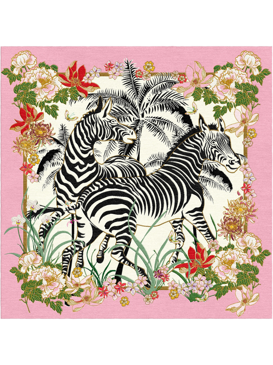 Zebra Waltz Pink - Hand Tufted Rug