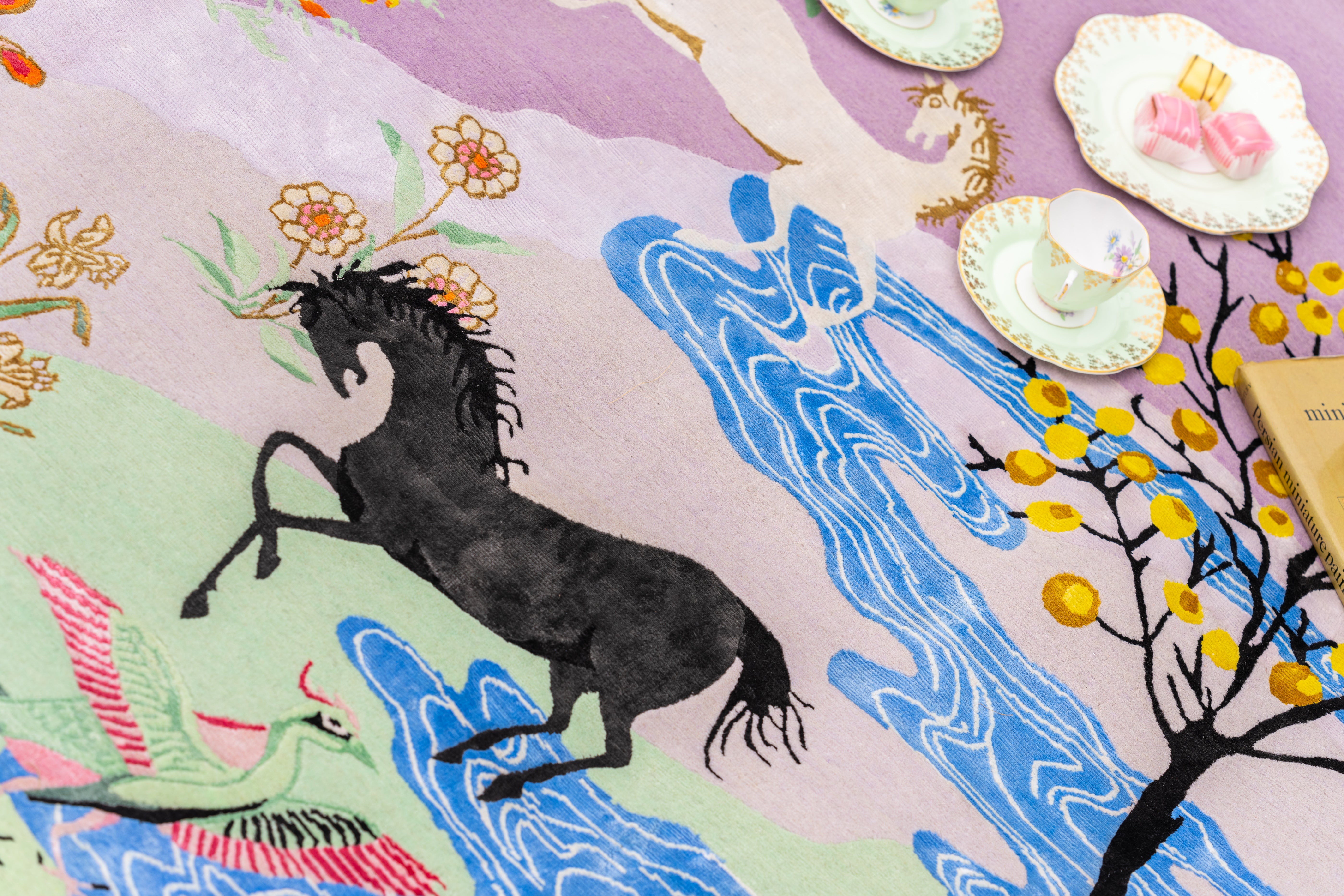 Chinoiserie rugs, wallpaper & fabric by Wendy Morrison.