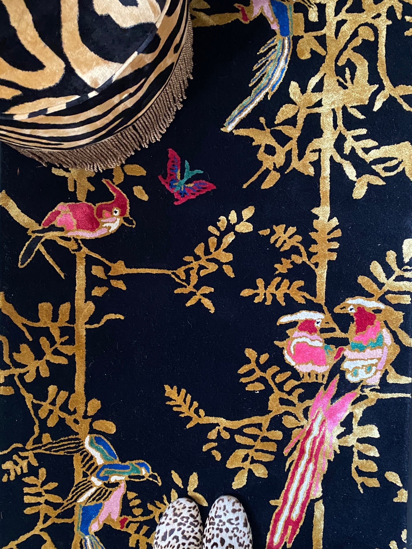 Jardin de Orient Black & Gold - Hand Tufted Runner