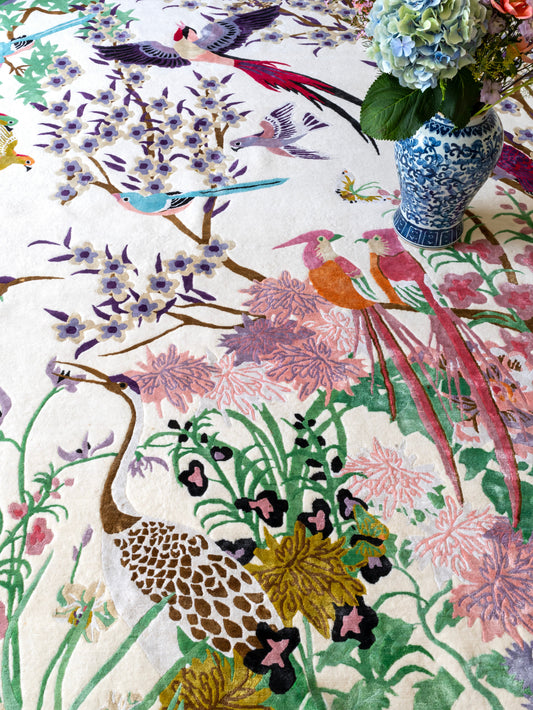 One Hundred Birds One Hundred Flowers - Hand Knotted Rug