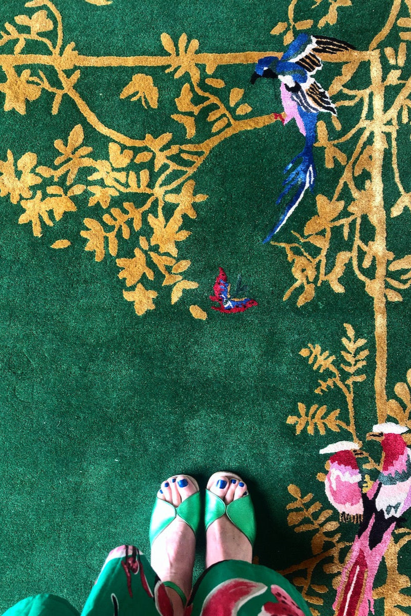 Jardin de Orient Green & Gold - Hand Tufted Rug